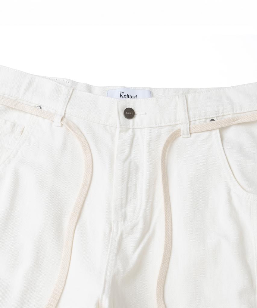 Nitied Outstring Curved Cotton Balloon Pants White