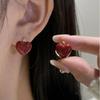 New Vintage Red Love Heart Earrings For Women Trendy Charm Dangle Drop Earrings Female Exquisite Fashion Jewelry Christmas Gifts