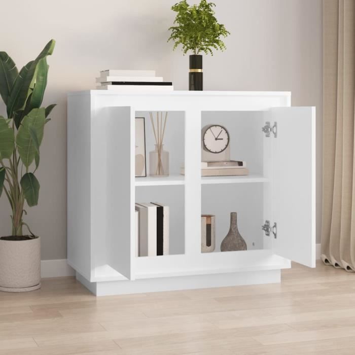 VidaXL Buffet blanc 80x34x75 cm bois d'ingénierie 819884
