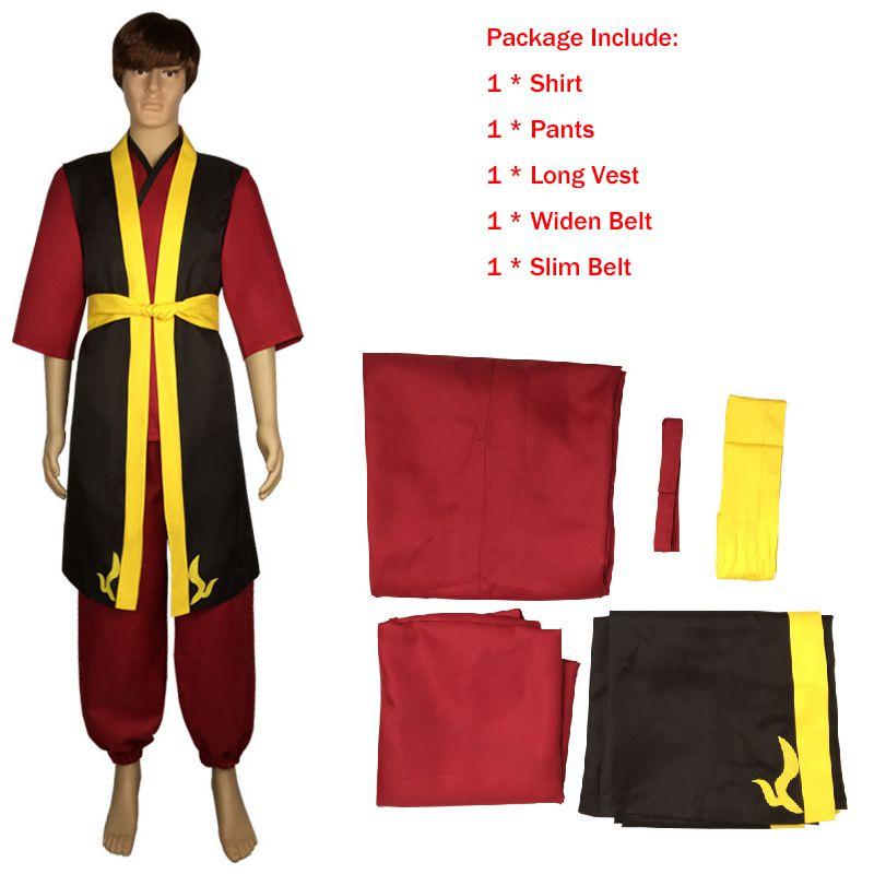 

Костюм для косплея принца Зуко из Аватара, наряды для Хэллоуина Long Vest Set,3XL