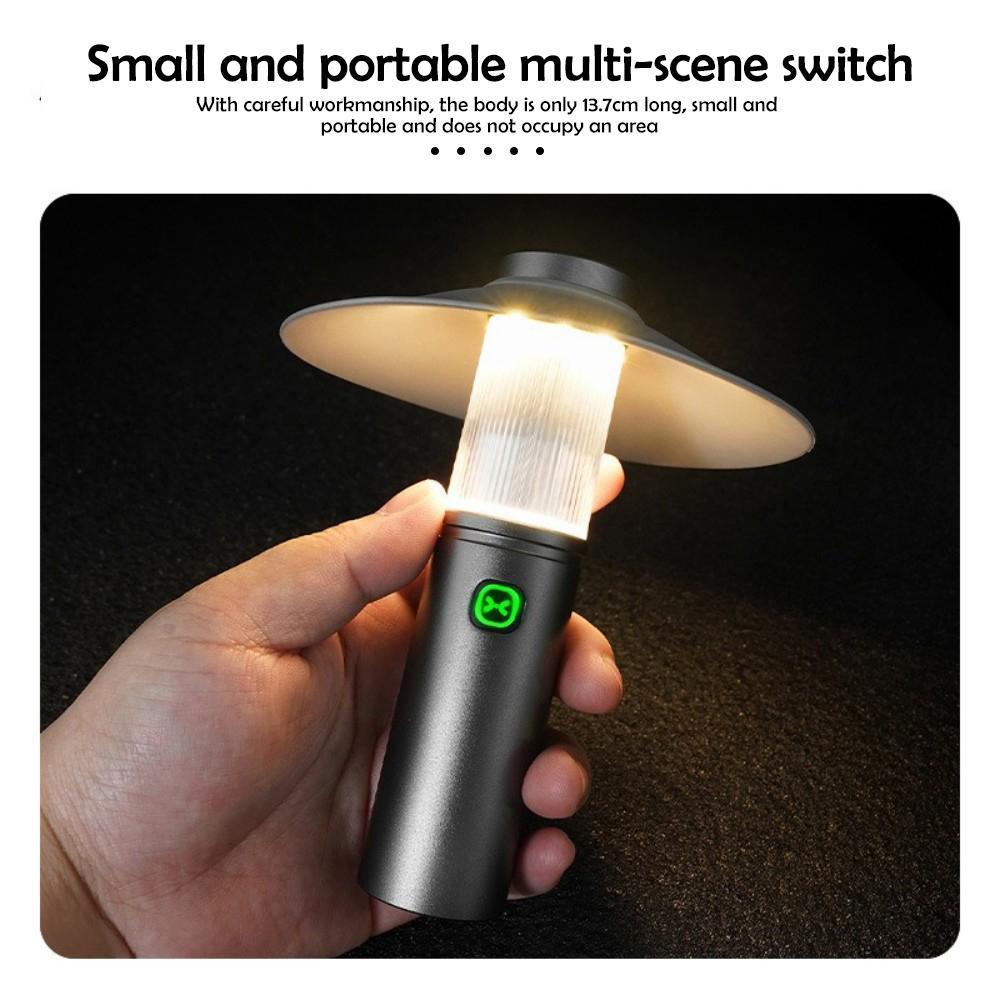 Outdoor Camping Lights Portable Rechargeable Flashlight 3-in1 Camping Tent Lantern Multifunctional Mini Emergency Hanging Light