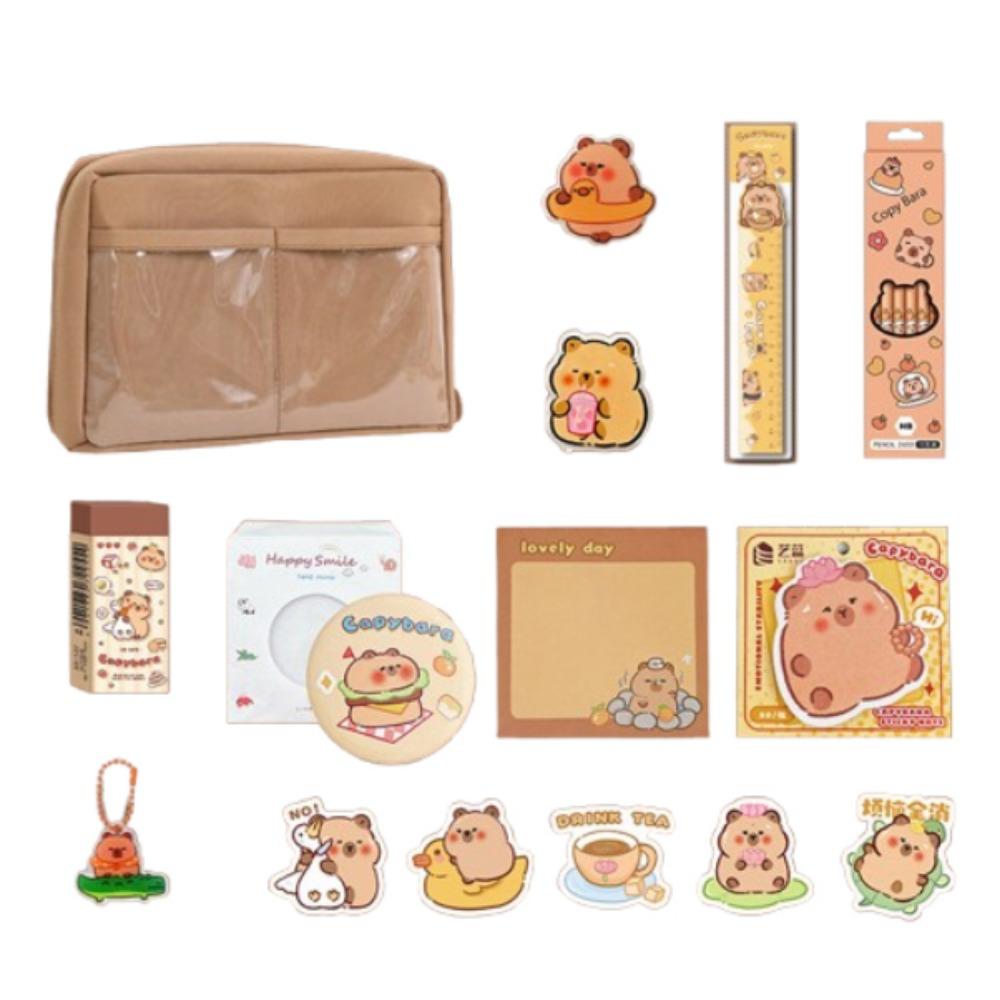Kawaii Capybara Stationery Set Capybara-themed Capybara Sticky Notes  Desktop Organizer