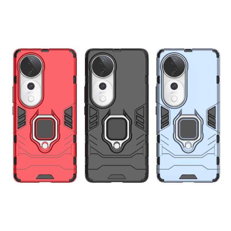 Für VIVO V40 Pro V40Pro 5G Rückseite Handyhülle Stoßfest Panzer Anti-Fall Metallringhalter Magnetisch Schützen Funda Coque Hüllen