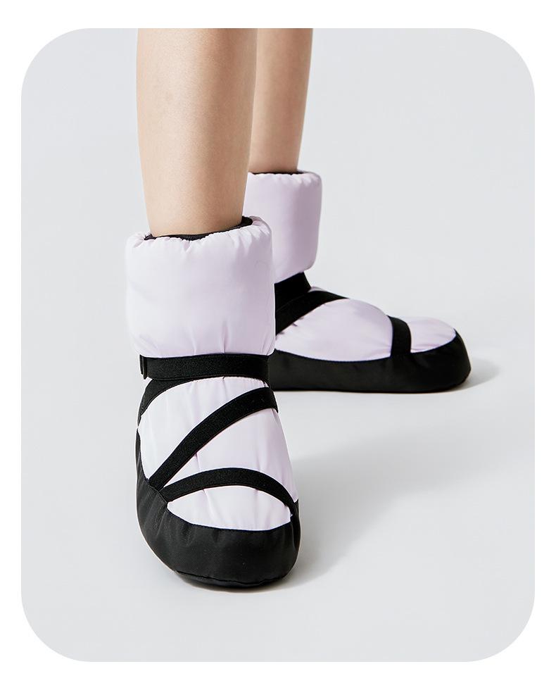 Cozy Velvet-Lined Strappy Ballet Practice Shoes