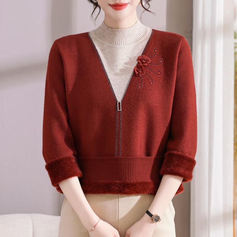Women's Winter Plus Velvet Half-High Collar Sweater