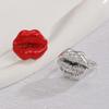 Vintage Sexy Lips Ring Retro Glamour Statement Ring Trendy Y2K Style Jewelry for Girls Photo Shoot Accessory