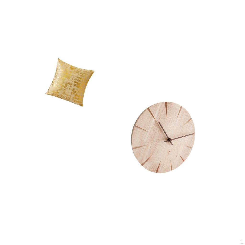 Elegant Cushion Cover for Living Room Office Dorm Car with Creative Solid Wood Wall Clock Non