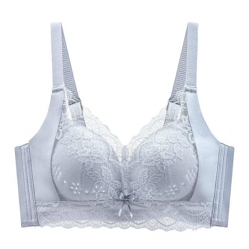 Bra Summer Ultra-thin Underwear Summer Thin Women's Non-magnetic Adjustment Type Breathable Large Chest Small Anti-sagging Bra