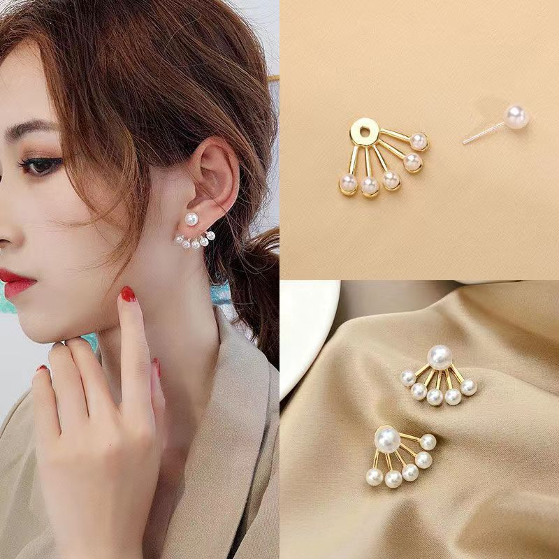 Women's Fashion Fan-Shaped Stud Earrings, Elegant Light for Daily Wear