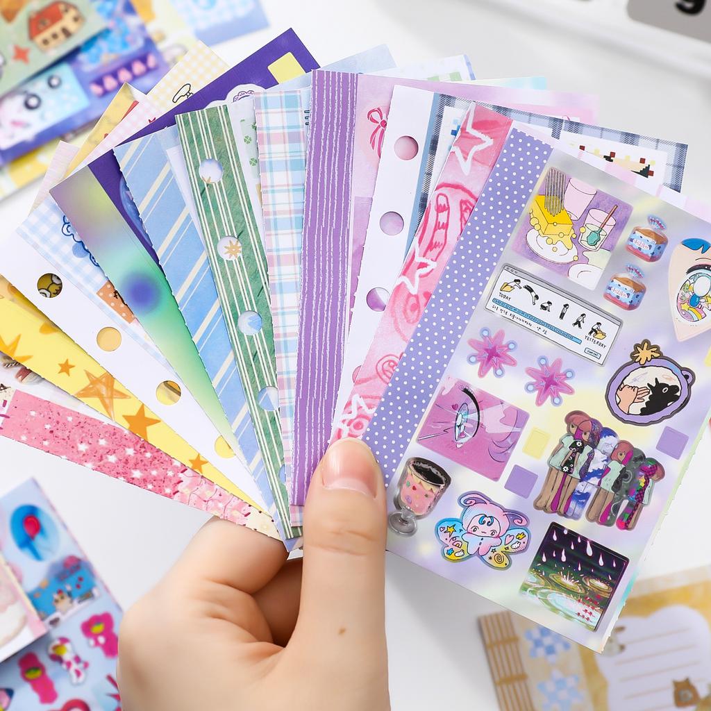 30sheets Vitality Small Item Series Kawaii Multi Material Die Cut Stickers Book Decor Journal Supplies Cute Stationery Stickers