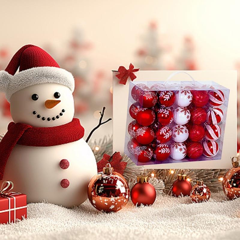 Plastic Christmas Tree Decorations Accessories Colorful Handcrafted Spherical Orbs In Gift Box for Festival Event