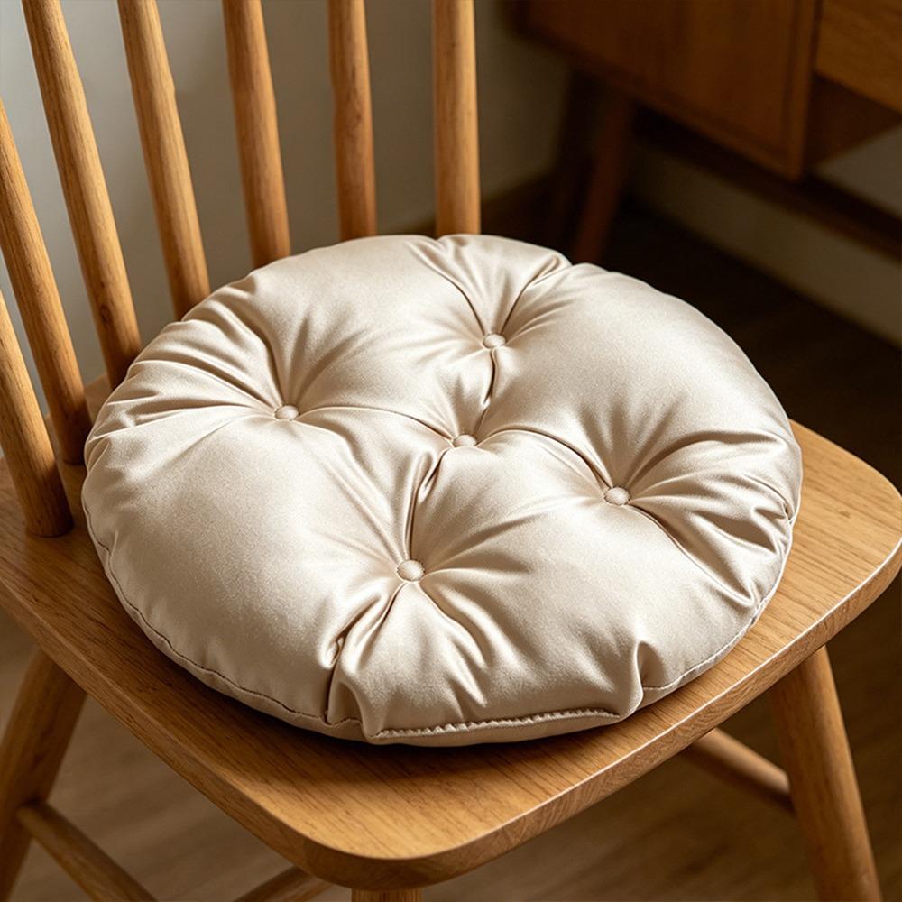 Silk Fabric Chair Cushion Round Sofa Seat Cushion Durable Tatami Mat  for Home&Office