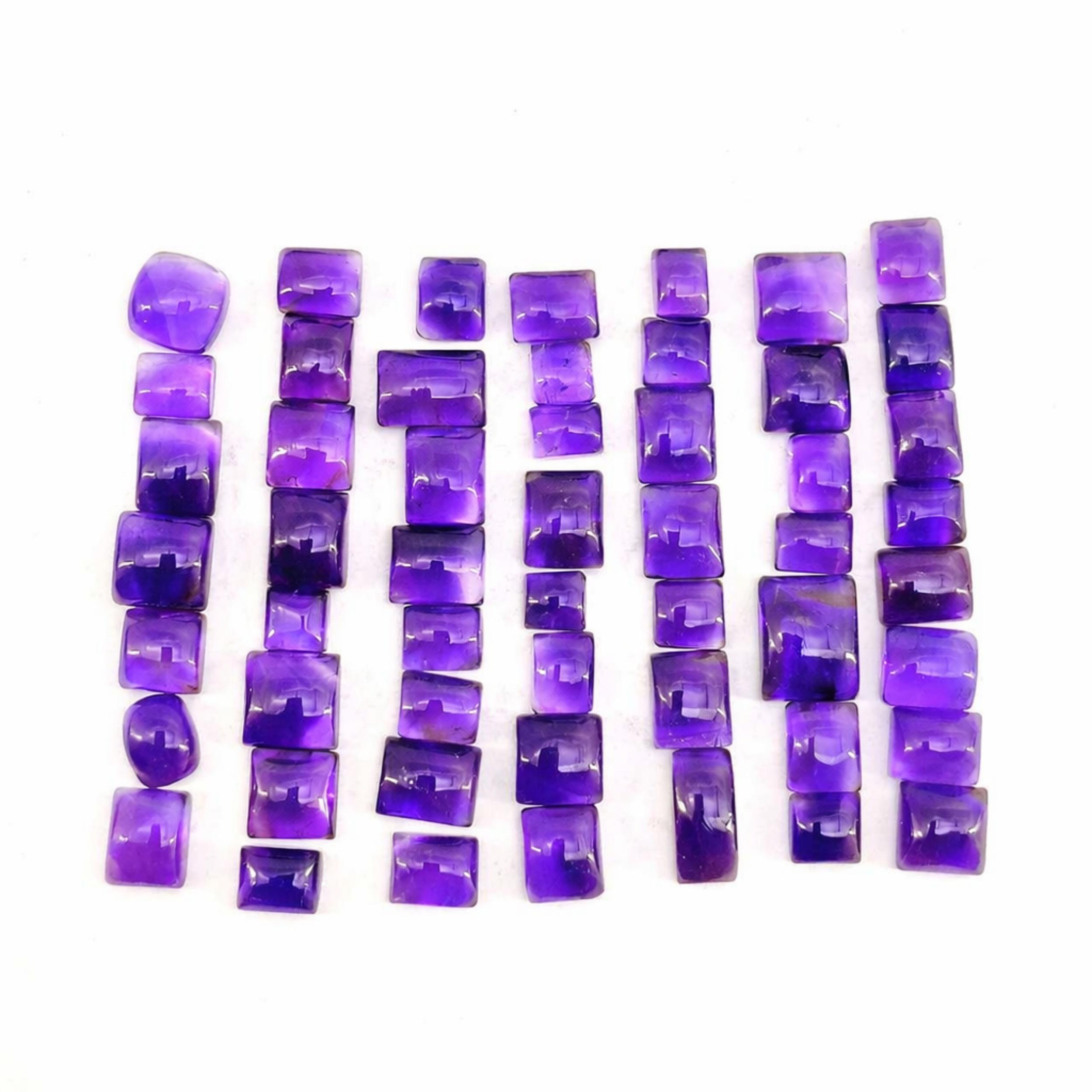 

Natural Amethyst Radiant Cabochon Lot 11x8 to 9x8mm, Purple Crystal Gemstones for Jewelry Making Supplies 1 Piece