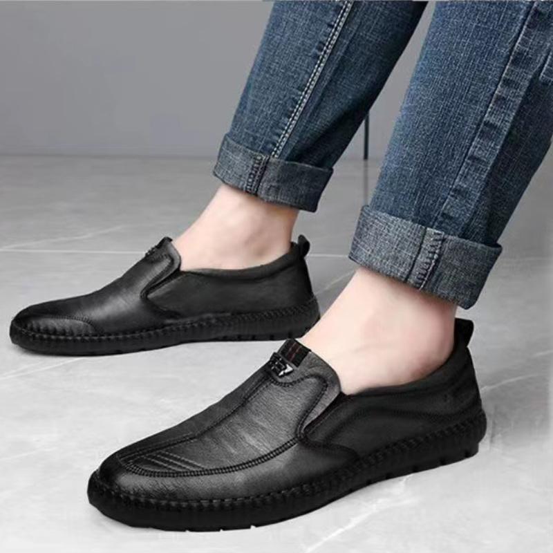 Summer Men's Business Leather Shoes Fashion Slip On Men's Casual Shoes Comfor Loafers Breathable Soft Men Driving Shoes  New