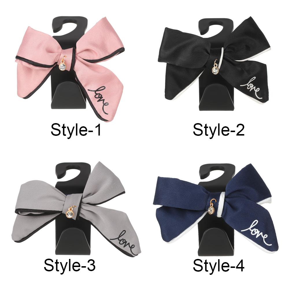 Cute Safety Seat Hooks Vehicle Head Holder Organizer Grocery Hanger Bag Car Interior Accessories Bow Hook Storage