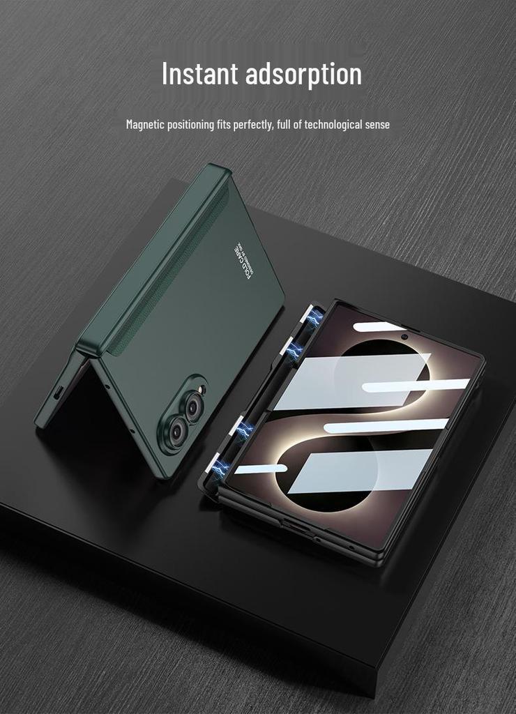 Samsung Z Fold8 Magnetic Frosted Case: Full Coverage, Integrated Hinge, Hard Shell, Foldable Screen Protection
