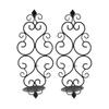 2 Pcs Candle Holder Exquisite Classical Style Black Iron Wall Mounted Candlestick for Living Rooms Bedroom Hallways