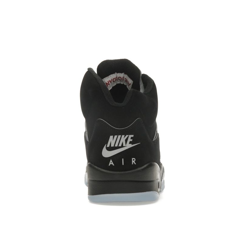Air Jordan 5 Retro OG Black Metallic Reimagined Men Sneakers White Metallic-Silver Fire-Red HF3975-001