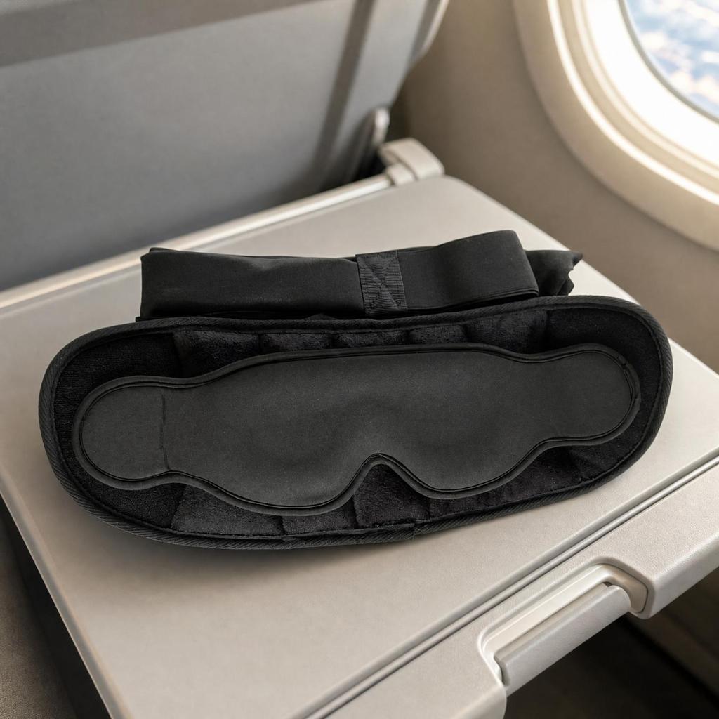 Travel Sleep Kit with Adjustable Strap Ergonomic for Flights, Adults