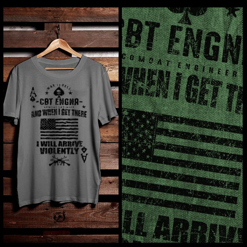 

Military Iraq Afghanistan War Combat Veteran Sapper Combat Engineer Unisex T-Shirt S