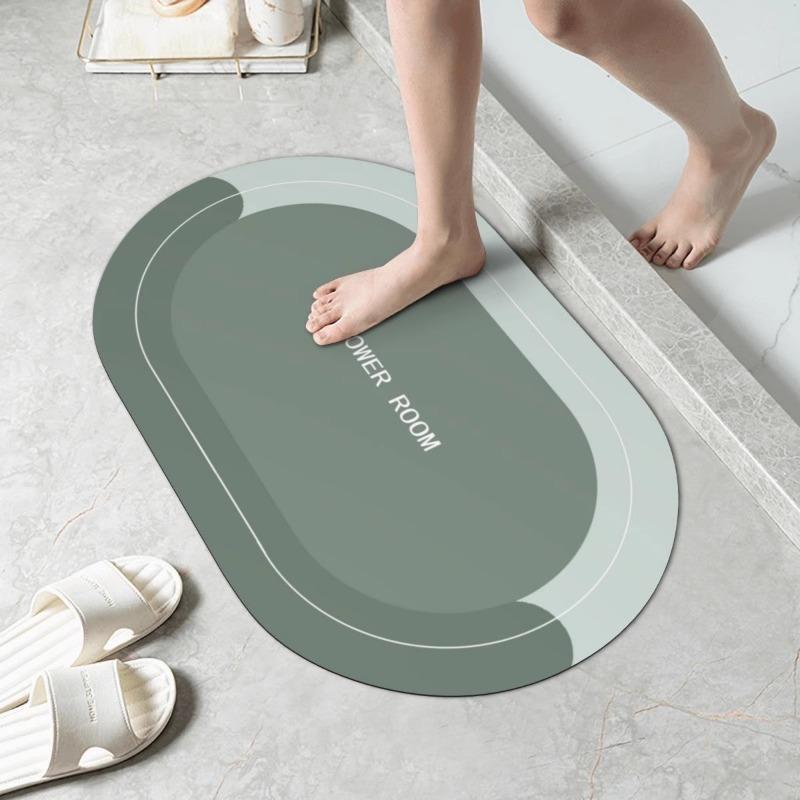 Diatom Mud Absorbent Floor Mat, Bathroom Light Luxury Floor Mat, Bathroom Toilet Anti Slip Quick Drying Floor Mat