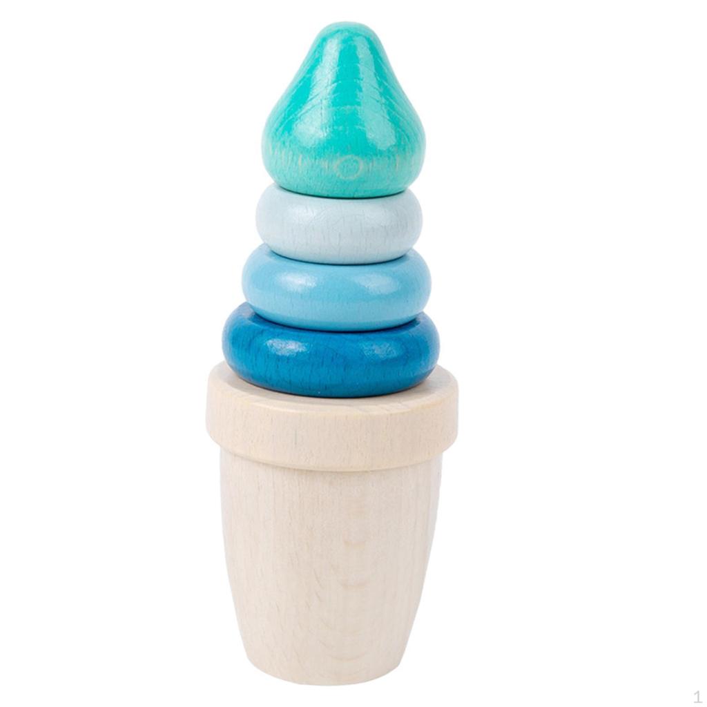 Ice Cream Stacker Toy Toddlers Preschool Boys Girls Montessori Stacking Game Red