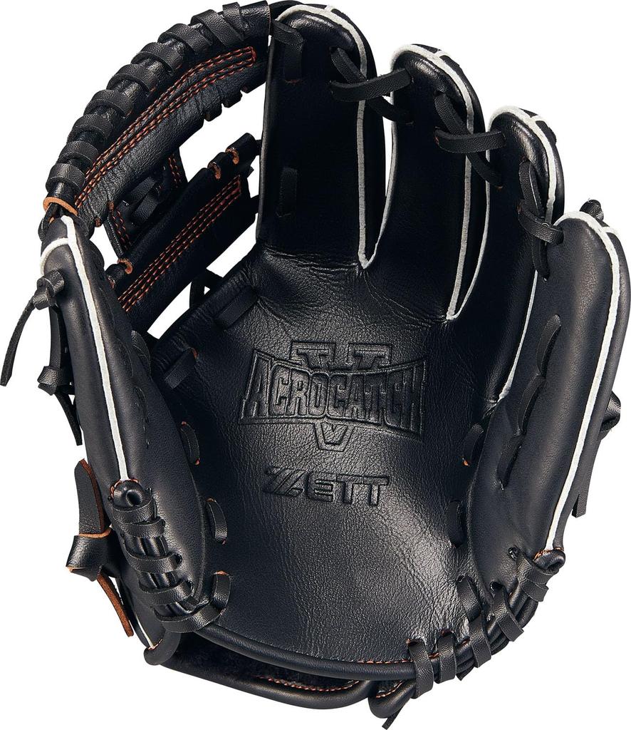 ZETT Youth Baseball Softball Glove Acro Catch V For Left Throwing Black SS BJGB77510C (Glove) All-Round (1900) Size
