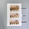 Gemstone Diamond Press-On Nails: Luxurious Gold Nude Gradient with Cat Eye and Whitening Effect.
