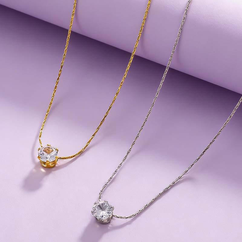 Stainless Steel Shiny Clear Zircon Necklace for Women Minimalist Choker Neck Chains Fashion Delicate Jewelry Gift