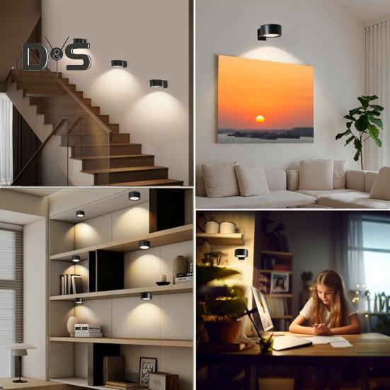 Picture Light with Remote Control 100 Lumens High Brightness Stepless Dimming 3 Lighting Modes Battery Operated No Drill Wall Art Light