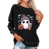 Women's Casual  Raglan O-neck Long Sleeve Halloween Print Top