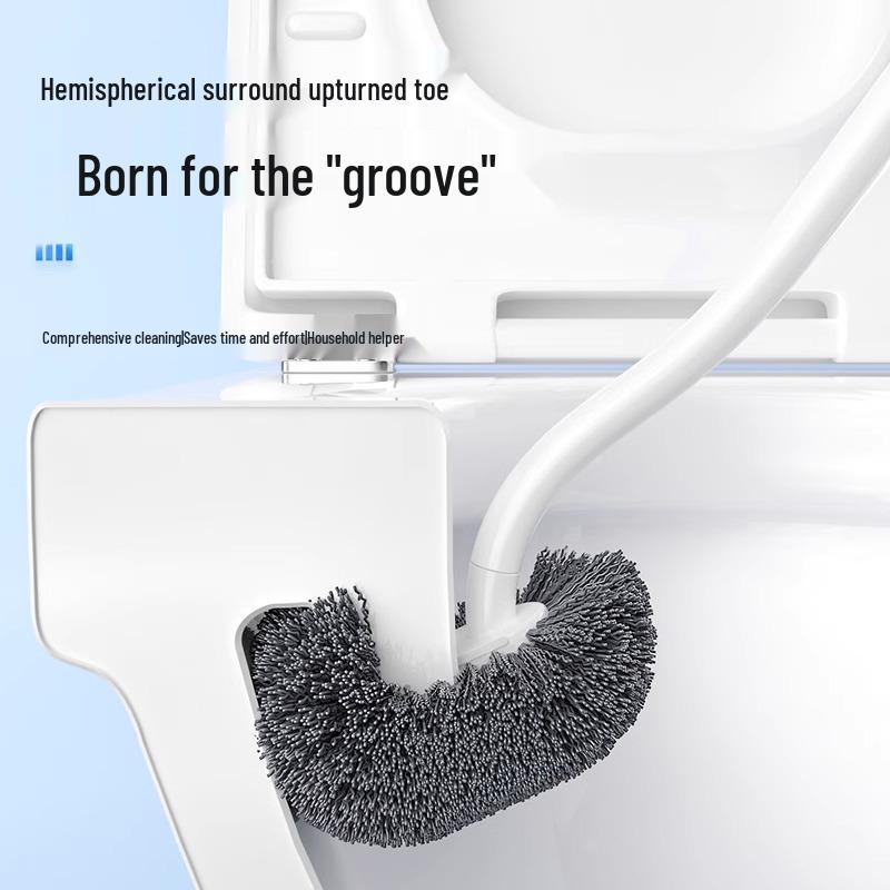 Wall-Mounted Long Handle Toilet Cleaning Brush - No Dead Corners
