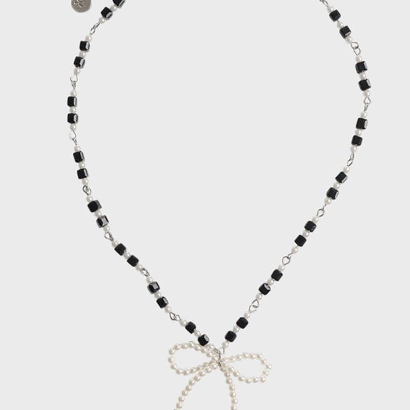 Eireve MIX BEADS BOW NECKLACE (A)