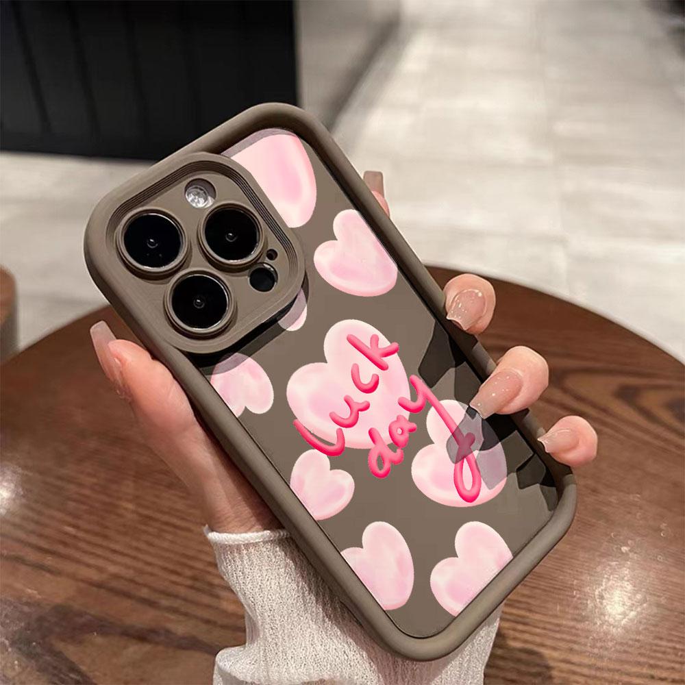 Pink Love Lucky Day Phone Case For Samsung Galaxy S25 S24 S23 S22 S21 FE A15 A25 A35 A51 A52 A53 A55 A71 A73 Plus FE Ultra 5G