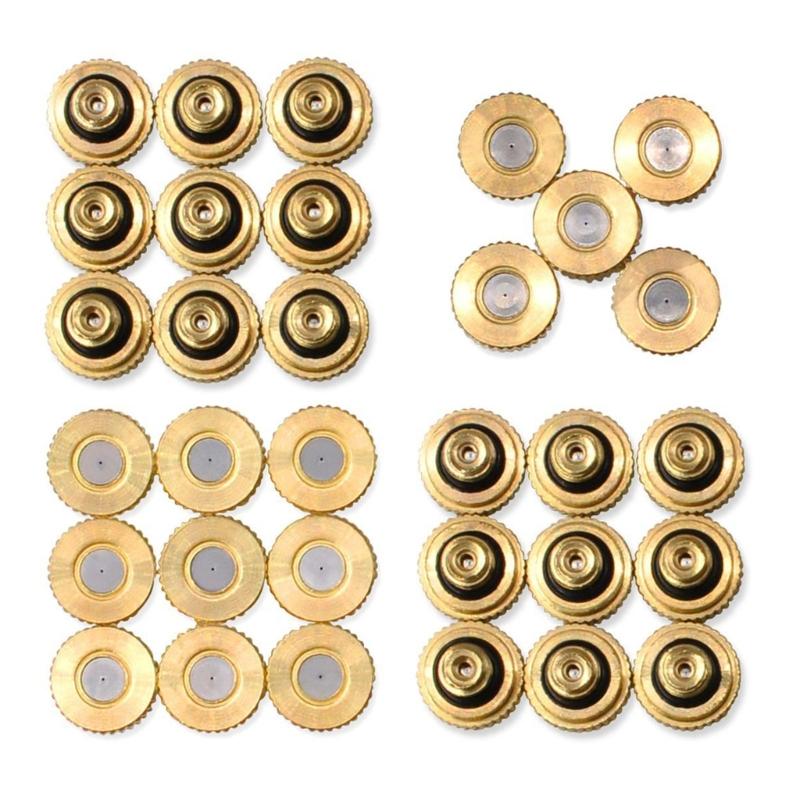 20 Unit Weatherproof Brass Fog Nozzles Low Pressure Watering System Accessories for Greenhouses Dust Prevention Gardens