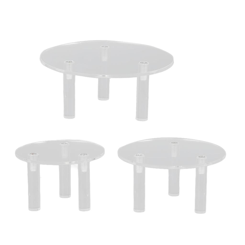 3 PCS Round Acrylic Display Stand Set Easy To Install Round Acrylic Jewelry Display for Rings Earrings Mini Figurines
