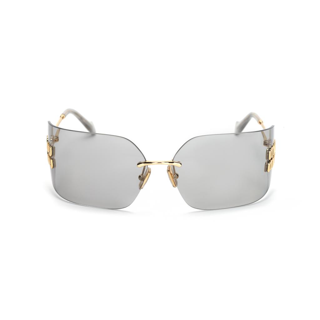 Miu Miu Letter Logo Thin Arm Alloy Irregular Shape Sunglasses Women sunglasses Gold MU54YS5AK30B
