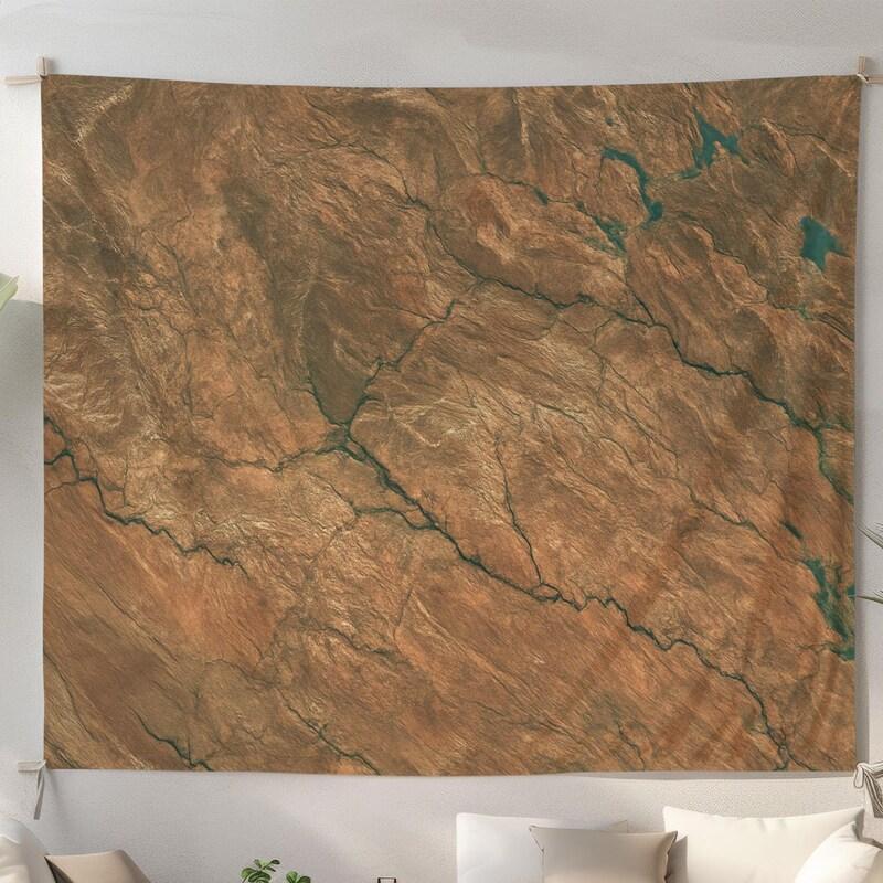 Tapestry of aerial canyon of desert and land 75x100