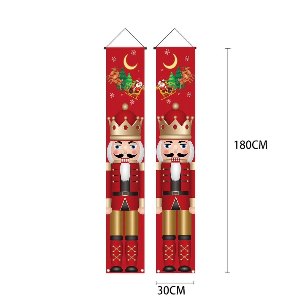 Nutcracker King Series New Christmas Couplets New Year's Party Soldiers Porch Atmosphere Decoration Door Curtains Flag Hangers