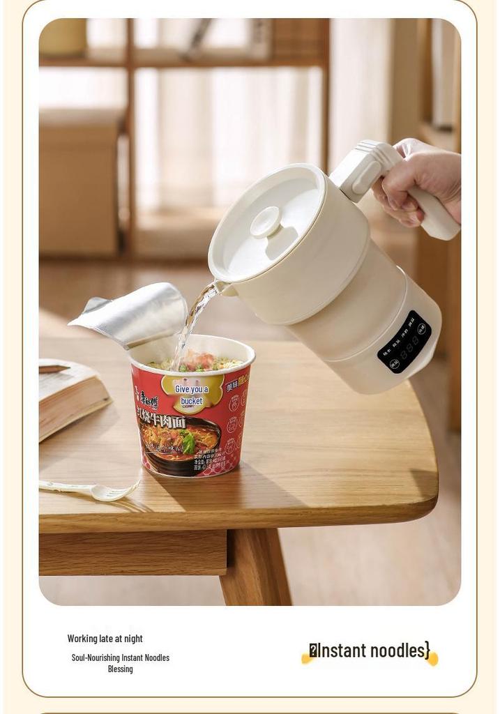 Portable Silicone Folding Electric Kettle - Compact Travel Water Boiler with Stainless Steel