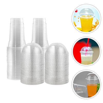 40pcs Clear Multi Function Plastic Cups PP Cup with Lid Transparent Disposable Cups for Clear Cups With Lids Fresh