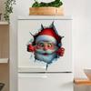 3D Christmas Wall Stickers Cartoon Vinyl Break-Through Wall Decal Removable Santa Claus Holiday Decoration Home Living Spaces