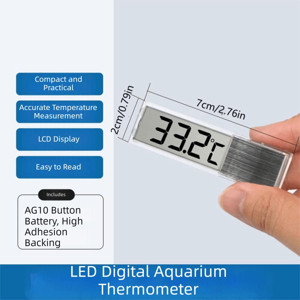 Electronic Display Aquarium Thermometer Waterproof Water Temperature Meter Fish Tank Monitoring