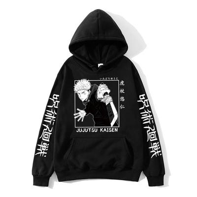 Yuuji Itadori Hoodie Jujutsu Kaisen Graphic Hoodies Vintage Oversized Hooded Sweatshirt Long Sleeves Cotton Men Women Clothes
