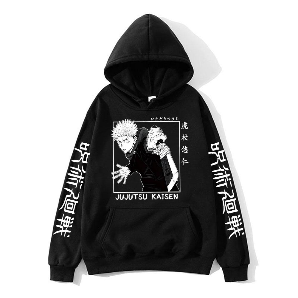 Yuuji Itadori Hoodie Jujutsu Kaisen Grafik-Hoodies Vintage Übergroßes Kapuzensweatshirt Lange Ärmel Männer Frauen Kleidung