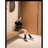 High-top Round Head Fine Heeled Cool Boots Exposed Toe Large Size Outside Wear High Heels Female