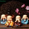 4 Stuks/Set Hars Ambachten Cadeau Schattige Kleine Monnik Beeldjes Schattige Monniken Beelden Creatieve Monnik Poppen Tafel Auto Decoratie