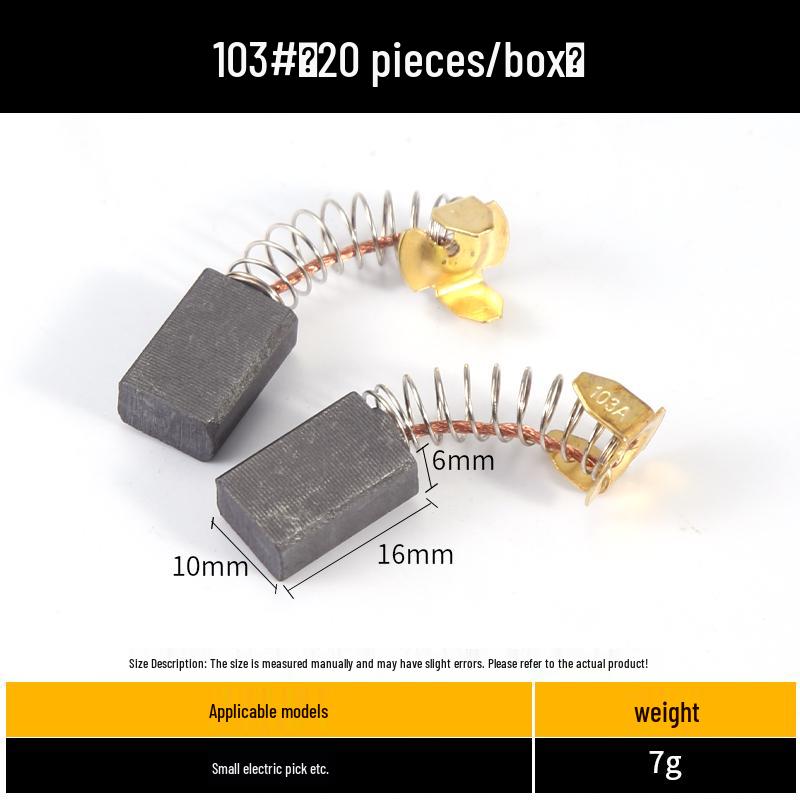 Carbon Brush Set for Angle Grinders, Cutting Machines, Hand Drills, Polishers, Sanders, Impact Drills, and Motors