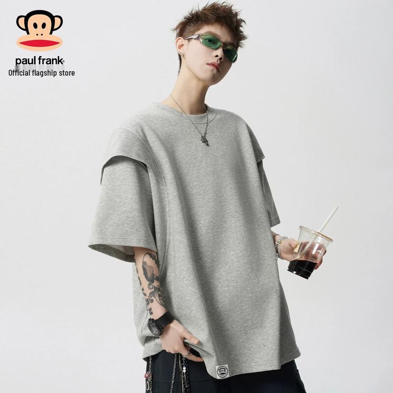 Paul Frank Men's Deconstructed Layered Short Sleeve T-Shirt