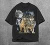 Vlčí vintage grafické tričko 90. let, Tři vlci tričko s přírodním motivem 2000. let Unisex S-4XL Unisex tričko
